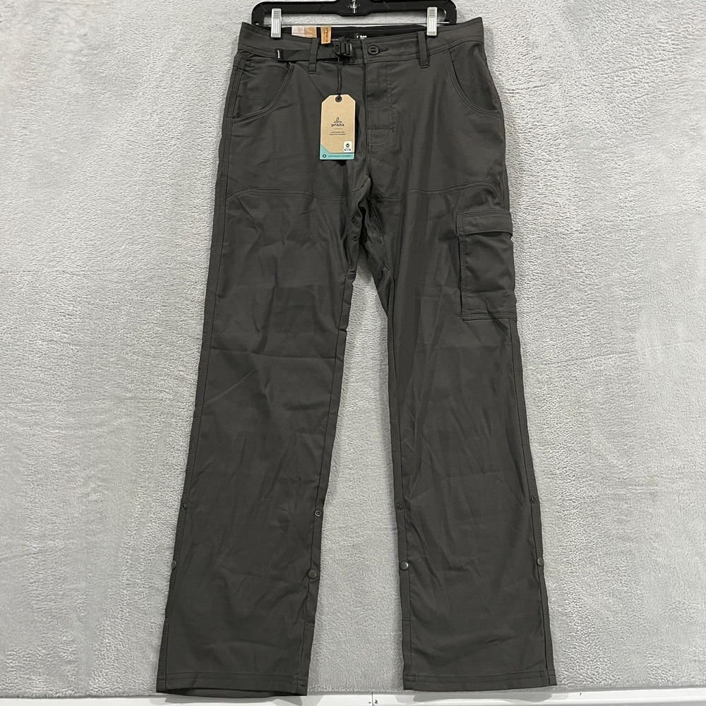 Prana Stretch Zion Pants Relaxed Fit Straight Leg Dark Iron Men 31x32 Gorpcore